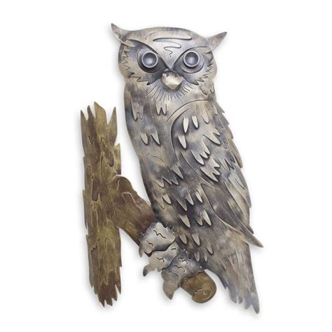 UNICEF Market Hand Crafted Steel Wall Art Enchanting Owl