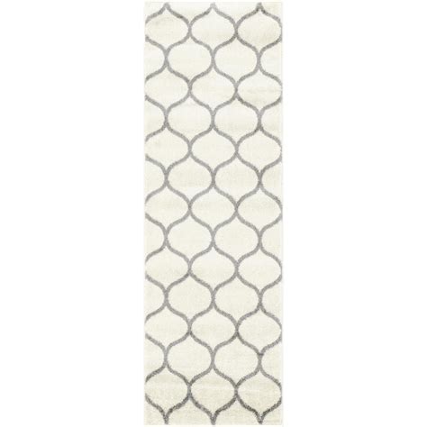 Unique Loom Rounded Trellis Frieze Rug Ivorygray 2 X 6 1 Runner