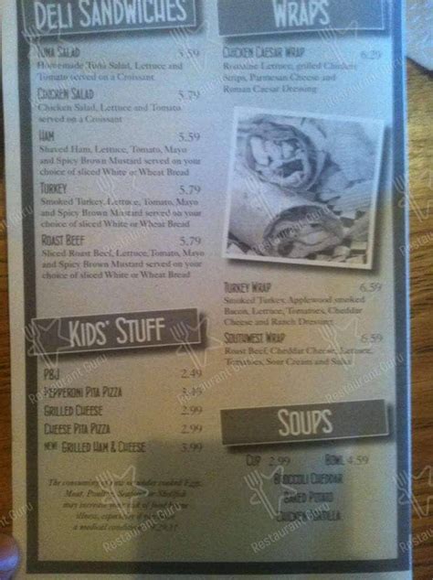 Menu At Hoagies Deli Restaurant Pampa