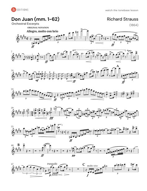 Richard Strauss Don Juan Violin Excerpt Free Violin Sheet Music