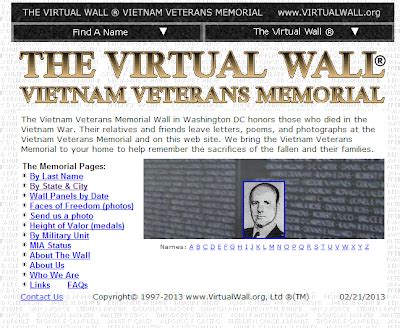 Jerry's Story: Vietnam Veterans Memorial - Virtual Wall