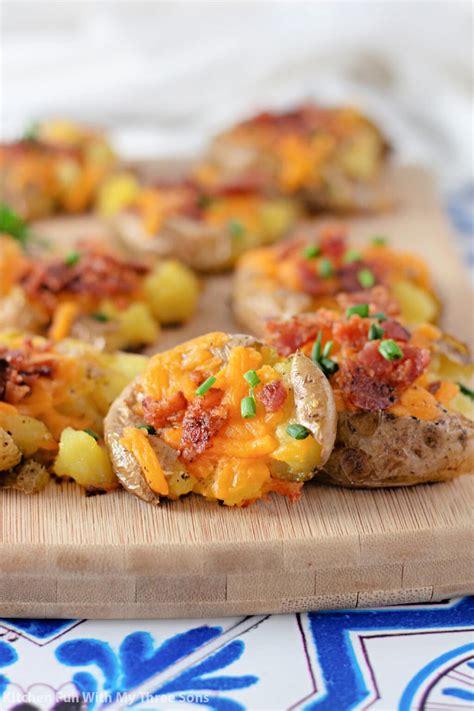 Bacon Cheddar Smashed Potatoes Kitchen Fun With My 3 Sons