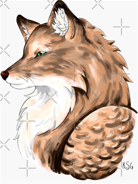 Fluffy Fox Sticker For Sale By Lady Lilac Redbubble