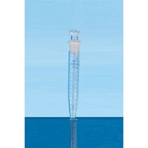 Transparent Glass Stopper Graduated Centrifuge Conical Bottom Test Tube