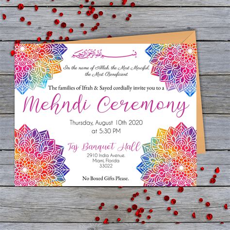 Mehndi Card Haldiholud Card Sangeet Dholki Wedding Etsy