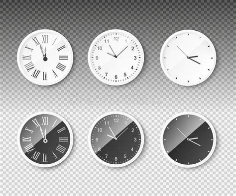 Realistic Black Wall Clock With Transparent Screen Vector Stock Vector