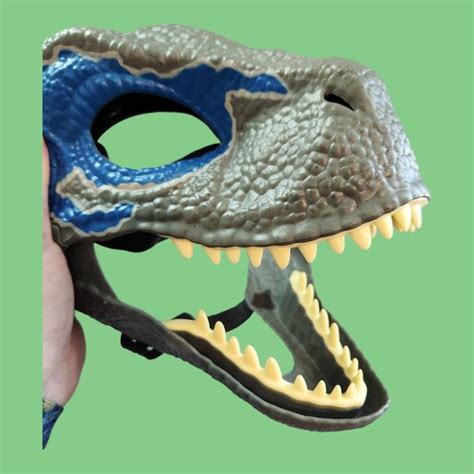 Mattel Accessories Jurassic World Velociraptor Blue Dinosaur Halloween Mask Moving Jaw Msrp