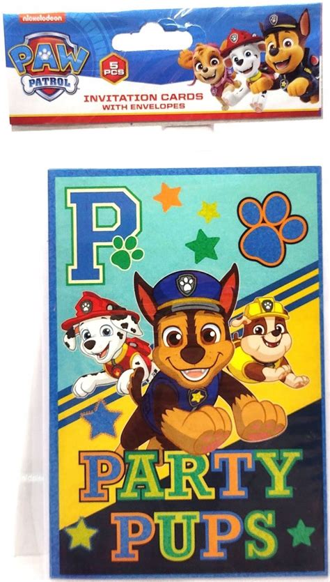 ZAPROSZENIA Urodzinowe PAW Psi PATROL Koperta 5szt 11791488435