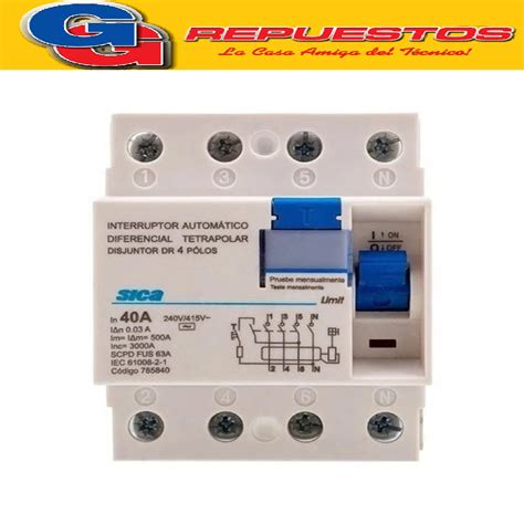 Disyuntor Interruptor Automatico Diferencial Tetrapolar X A Sica