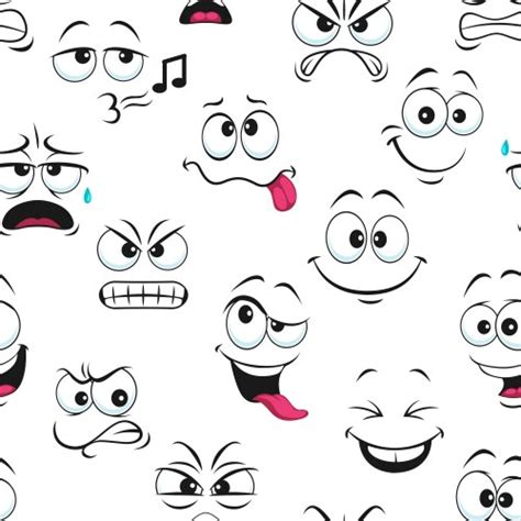 Cartoon Faces Funny Face Expressions Caricature Vector Image