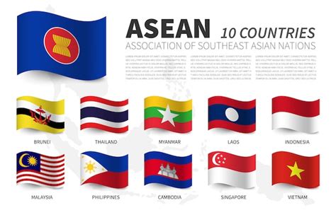 Asean Countries Flags