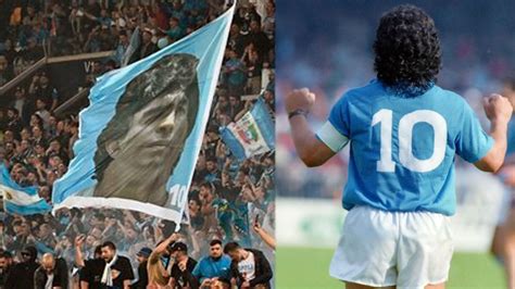 Apareció un imagen de Diego Maradona mientras el Napoli salía campeón ...