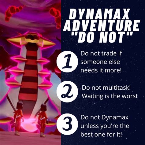 Dos and Do Nots of Dynamax Adventures : dynamaxadventures