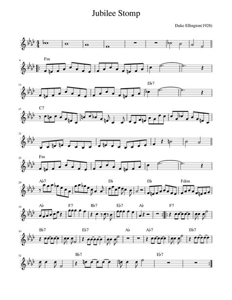 Jubilee Stomp For C Instrument Sheet Music For Piano Solo Easy