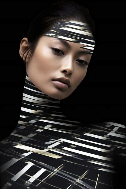 Premium Photo Portrait Of A Beautiful Asian Woman With Futuristic