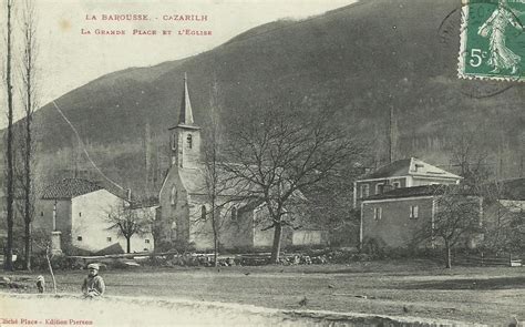 Cazarilh La Grande Place Et L Eglise Carte Postale Ancienne Et Vue