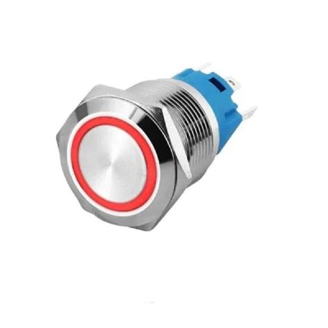 16mm Metal Push Button Waterproof LED Light Self Lock Self Reset Button