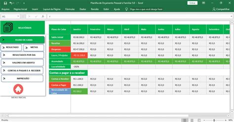 Planilha Controle de Orçamento Familiar e Pessoal Excel Coaching