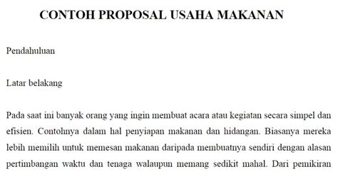 Contoh Proposal Bangun Usaha Contoh Proposal Usaha Contoh Proposal