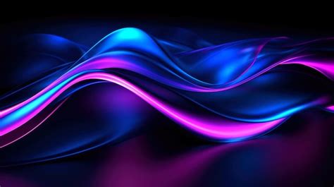 Premium Ai Image Abstract Multicolor Wavy Line Of Light Neon Glowing