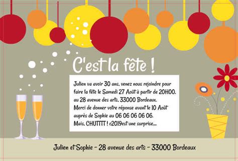 Carte Invitation Anniversaire Surprise Adulte Elevagequalitetouraine