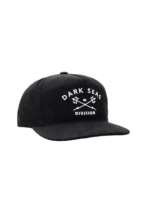 Dark Seas Tridents Corduroy Hat Black Moment Surf Company