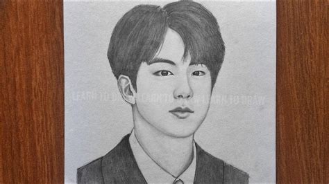 How to draw Jin kim seok Jin BTS BTS sketch រនគររបជន YouTube