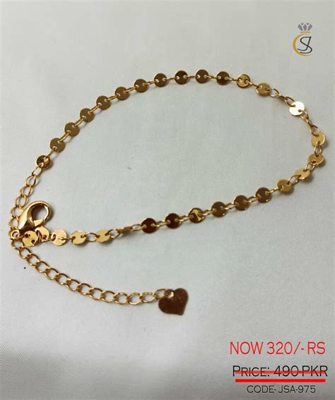 Gold Plated Chain Anklet - J.S Jewellery Store PK