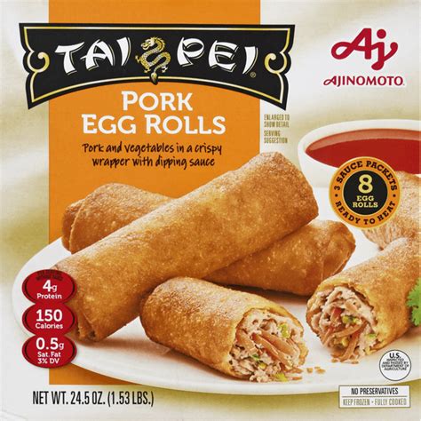 Tai Pei Pork Egg Rolls Frozen Asian Appetizers 245 Oz