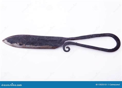 Old Knife Made By Blacksmith Stock Image Image Of Steel Knife 13525131