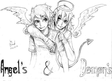 Angels And Demons Sketch By Kurakaminari On Deviantart