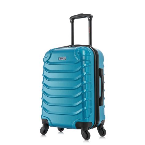 InUSA Endurance 24" Medium Checked Hard-sided Lightweight Luggage, Spinner Wheels, Teal ...