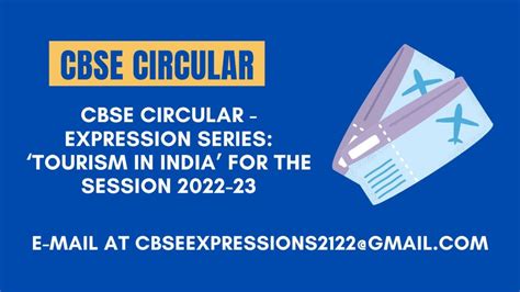 Cbse Circular Expression Series Tourism In India For The Session