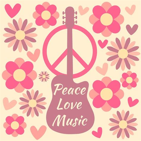 Premium Vector Sticker Icon With Flower In Hippie Style With Peace