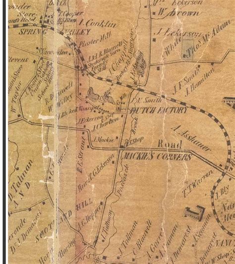 Clarkstown 1854 Old Map Homeowner Names New City Congers Etsy