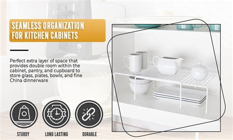 Snapklik Ybm Home White Wire Cabinet Helper Shelf Organizer And