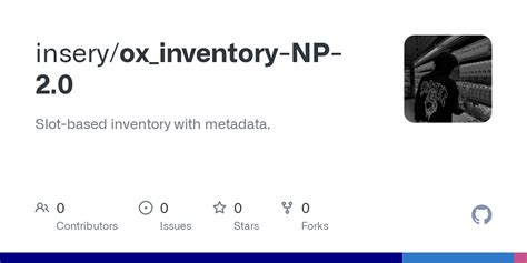 Github Inseryoxinventory Np 20 Slot Based Inventory With Metadata