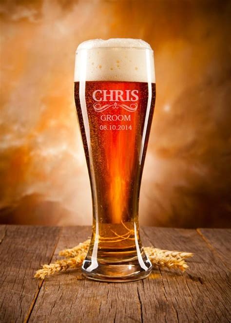 Groomsmen Gift 5 Personalized Beer Glasses Custom Engraved Pilsner