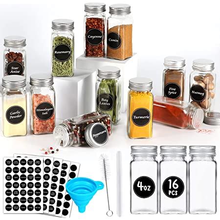 Amazon Aozita Pcs Glass Spice Jars With Spice Labels Oz