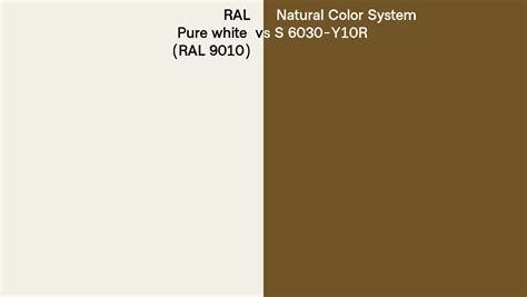 Ral Pure White Ral 9010 Vs Natural Color System S 6030 Y10r Side By