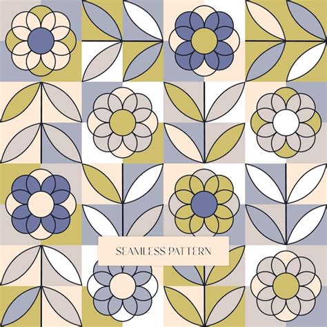 Premium Vector | Geometric floral pattern background