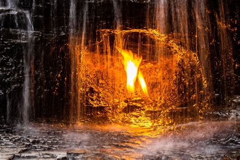 Incredibly Rare Eternal Flame Found Inside Waterfall Newsweek