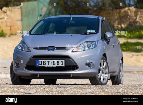 2011 Model Ford Fiesta Titanium In Dark Micastone Colour Stock Photo