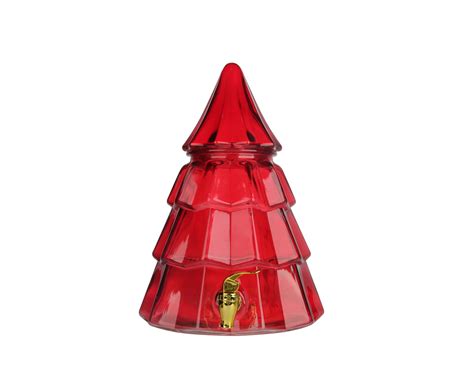 Holiday Time 1 5 Gallon Glass Christmas Tree Drink Dispenser With Lid Red