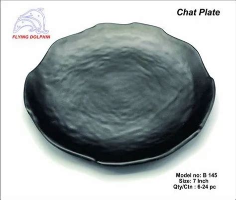 Flying Dolphin Chat Plate Melamine Black Friends Pakwell Industries