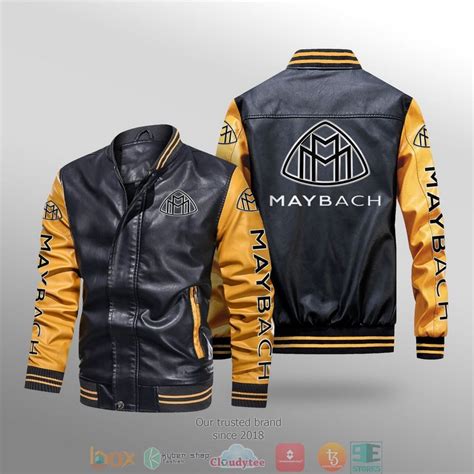 Maybach Car Brand Leather Bomber Jacket 1 2