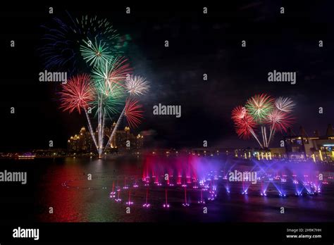 The Pointe Dubai View Of The Spectacular Fireworks And The Colourful