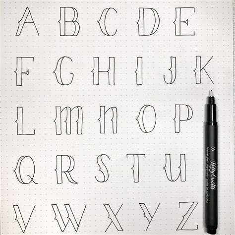 Easy Hand Lettered Alphabet Style To Practice Kelly Creates