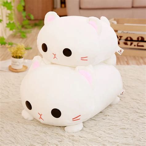 1pc 3545cm Kawaii Lying Cat Plush Soft Pillow Cute Stuffed Animal Toys