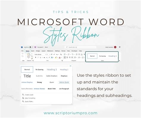 Scriptorium Yeg On Twitter Use The Styles Ribbon In Microsoft Word To